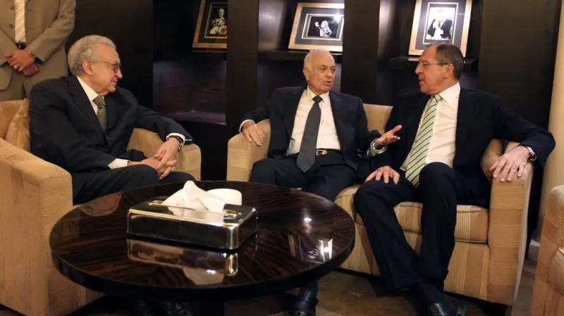 Schůzka Lachdara Brahímího, Nabíla Arabího a Sergeje Lavrova