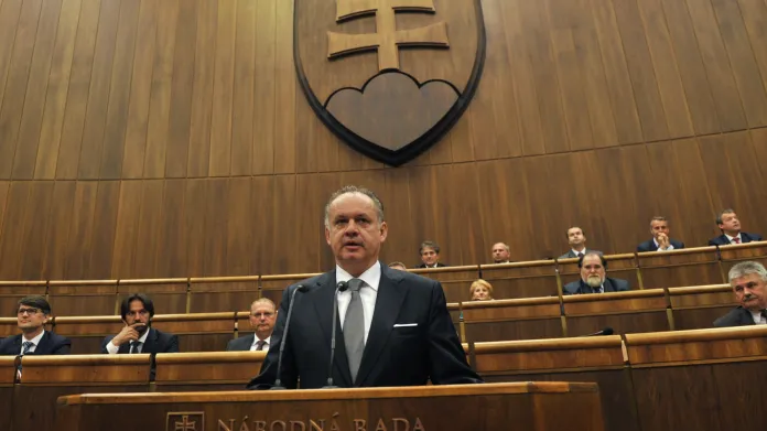 Andrej Kiska ve slovenském parlamentu
