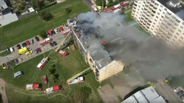 Požár bytového domu v Brně-Chrlicích