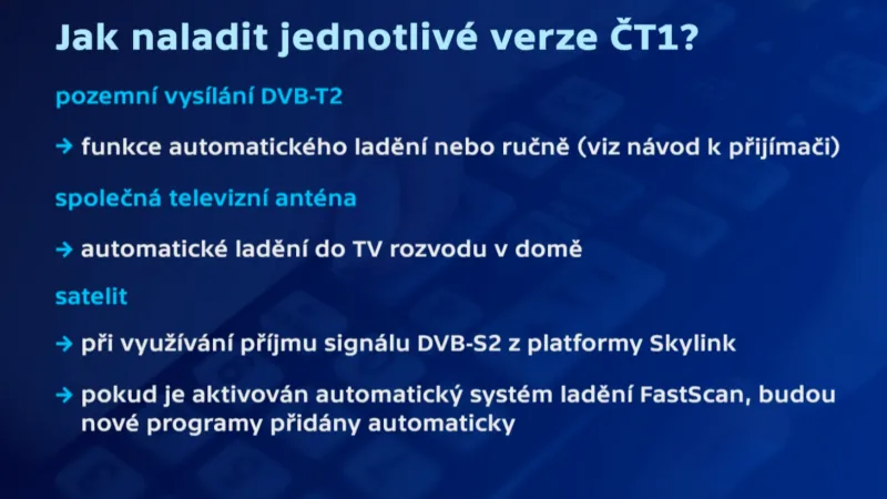 Jak naladit regionální vysílání