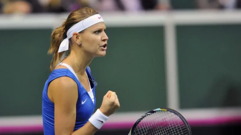 Závěr zápasu Šafářové a její reakce těsně po vítězném momentu