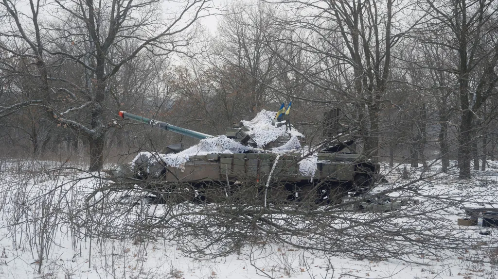 Ukrajinský tank na Donbase