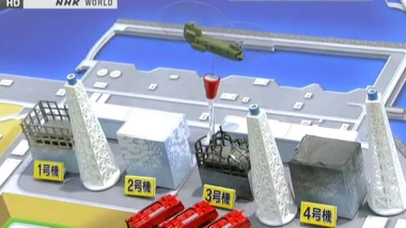 Armádní vrtulníky kropí poškozené reaktory