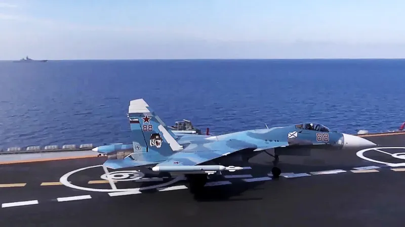 Start letounu z Admirála Kuzněcova