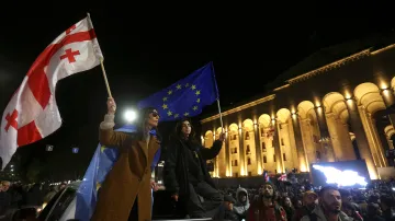 Protesty po volbách v hlavním městě Gruzie Tbilisi