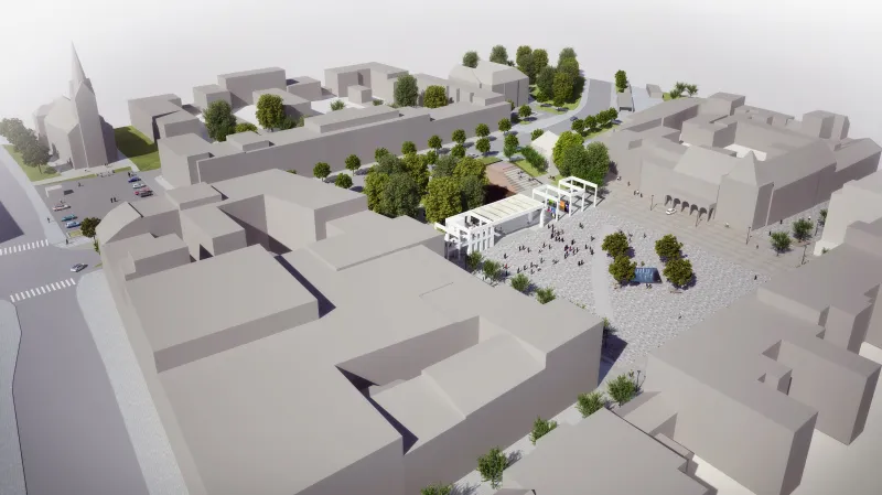 Pohled na náměstí Míru (vizualizace)