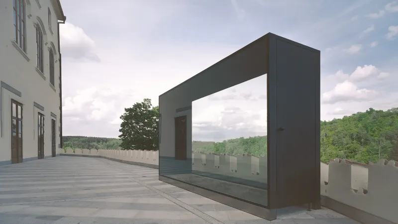 Zastřešení schodiště na zámku Orlík