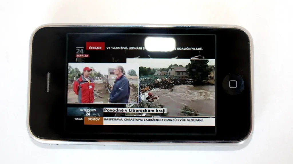 Živé vysílání ČT24 v iPhonu