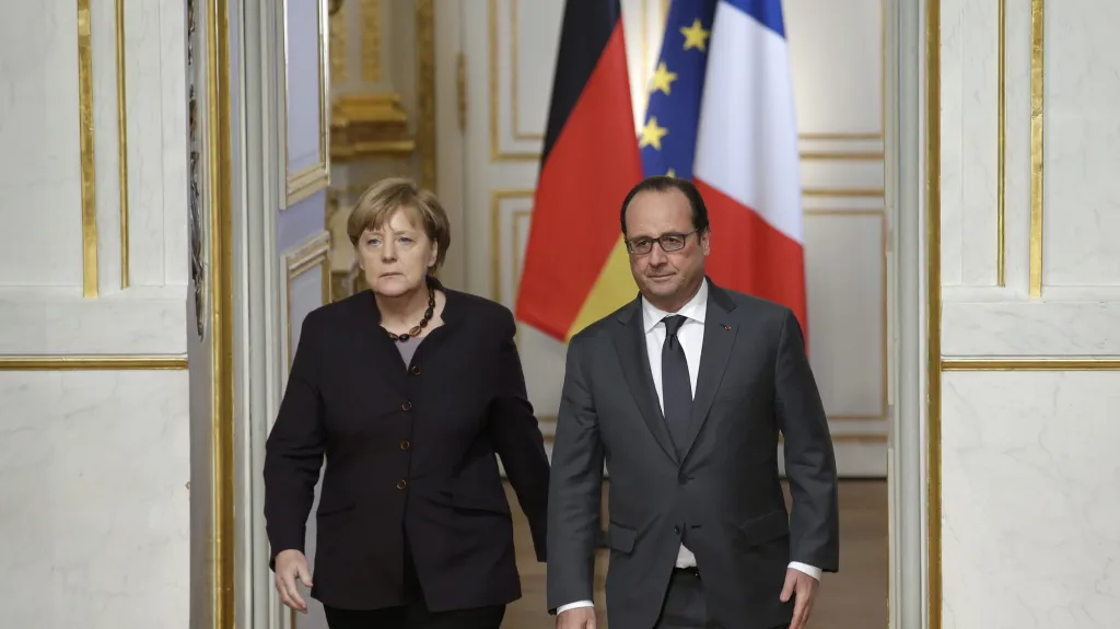 Angela Merkelová a Francois Hollande
