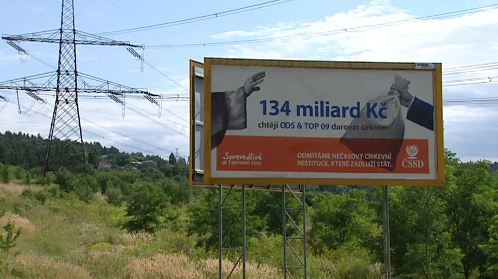 Kampaň ČSSD proti církevním restitucím