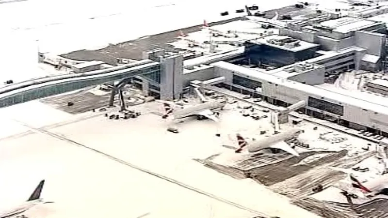 Letiště pod sněhem