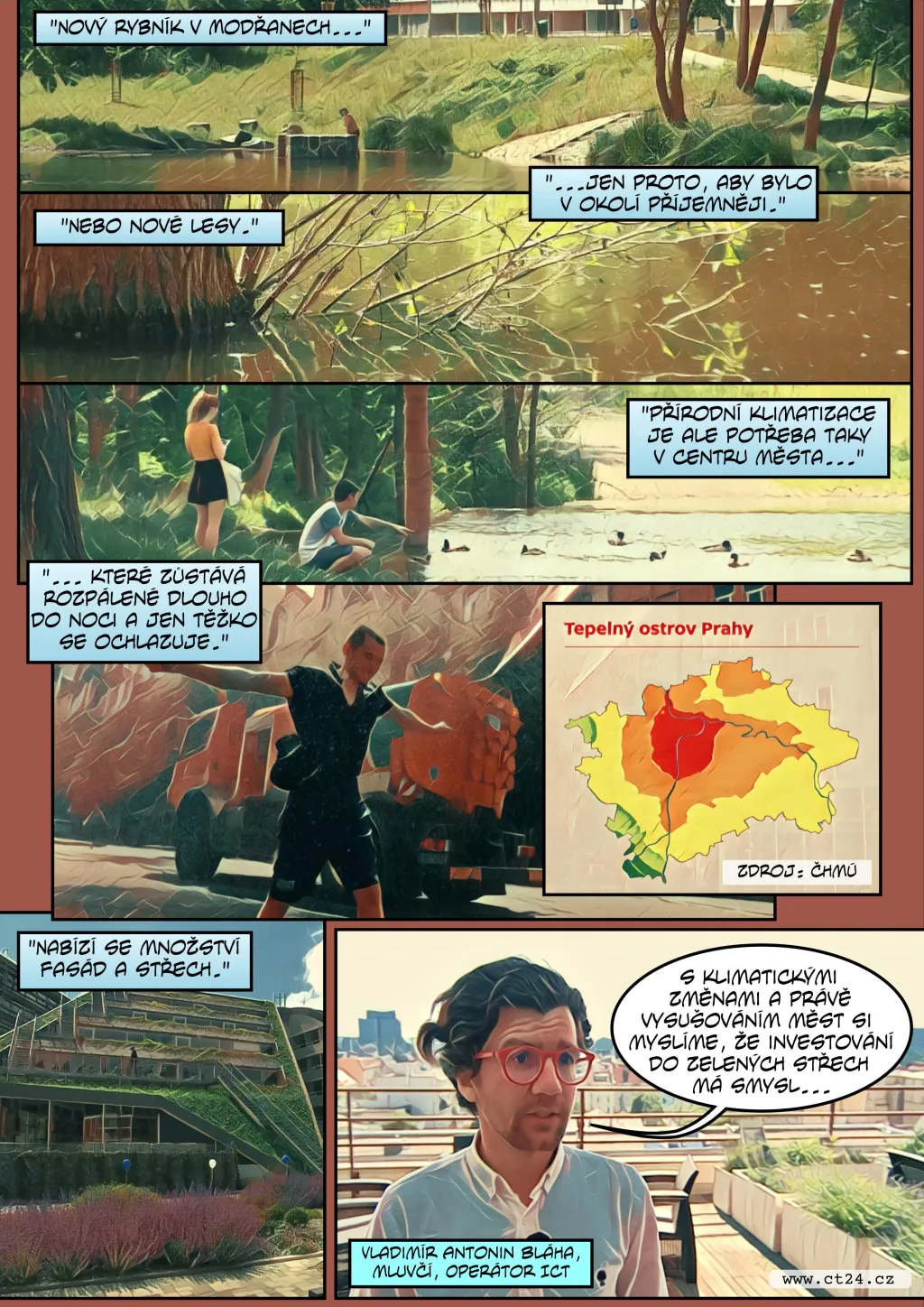 Komiks: Praha se snaží zmírnit svůj tepelný ostrov