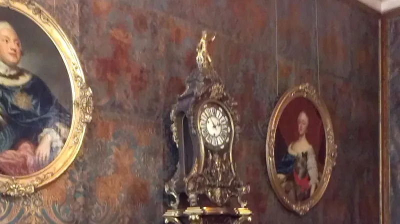 Interiéry zámku zdobí kožené tapety