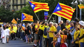 Lidský řetěz na podporu nezávislosti Katalánska