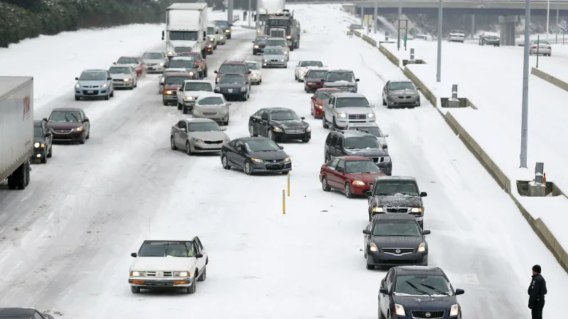 Následky sněhové bouře v Severní Karolíně