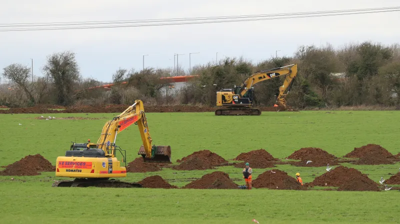 Příprava celního prostoru u anglického Doveru