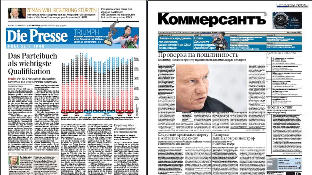 Die Presse a Kommersant z 28. ledna