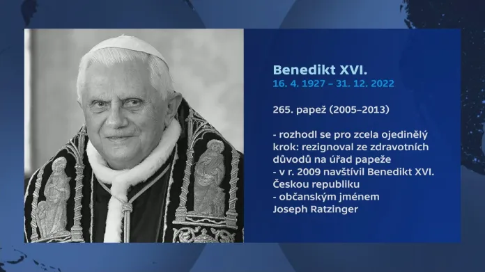 Benedikt XVI. (16. 4. 1927 – 31. 12. 2022)