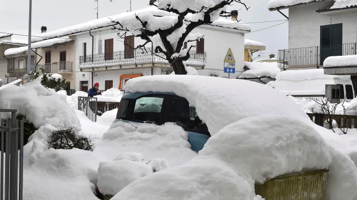 Přívaly sněhu v Itálii