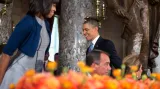Barack a Michelle Obamovi na obědě v budově Kongresu