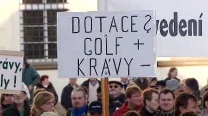 Protesty zemědělců v Praze