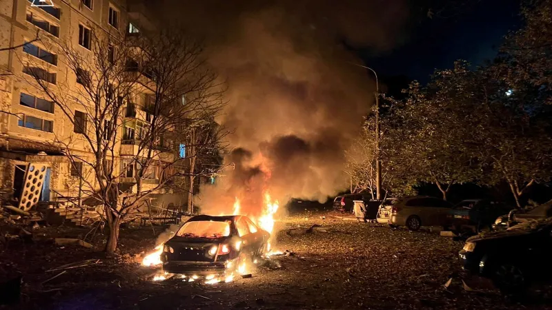 Následky ruského útoku na Záporoží (5. října 2025)