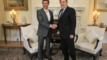 Jan Fischer a Gordon Brown