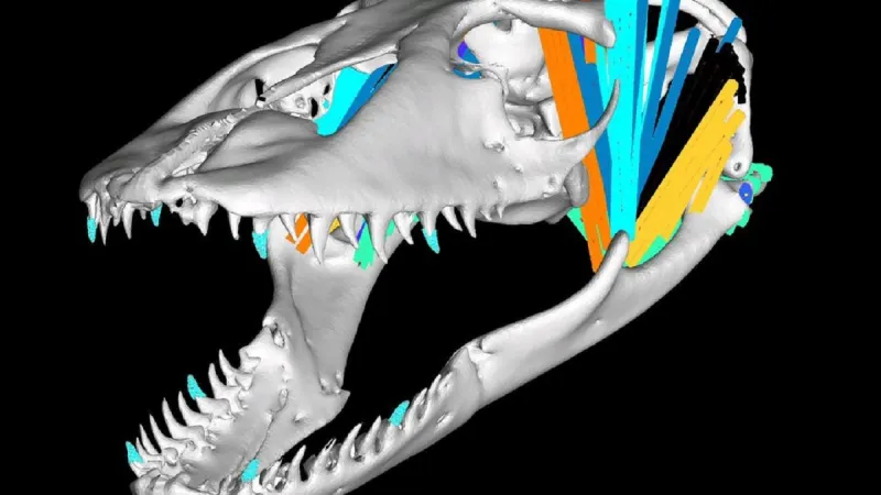 3D sken lebky varana komodského