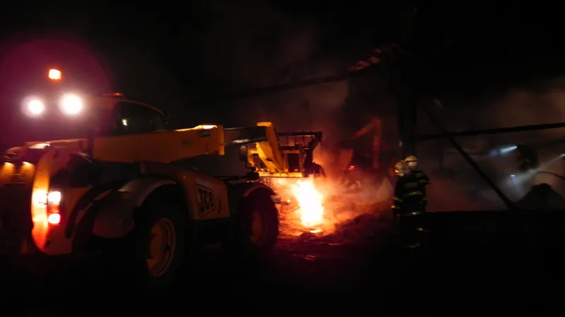 Noční požár v Břidličné