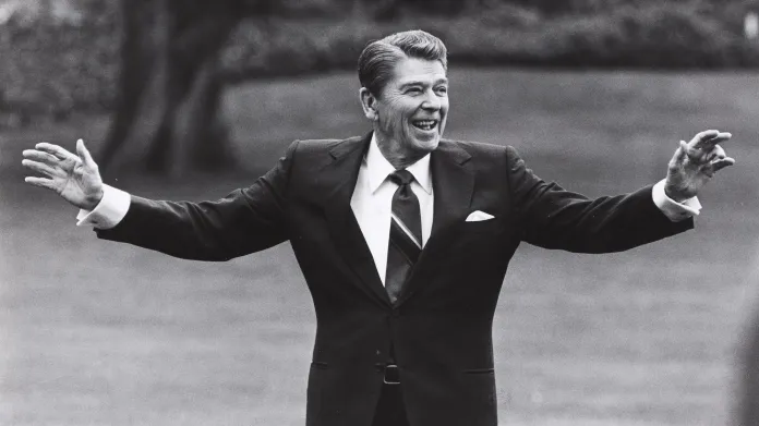 Ronald Reagan na zahradě Bílého domu
