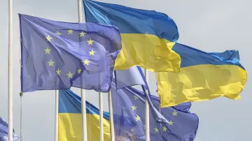 Vlajky Evropské unie v Kyjevě
