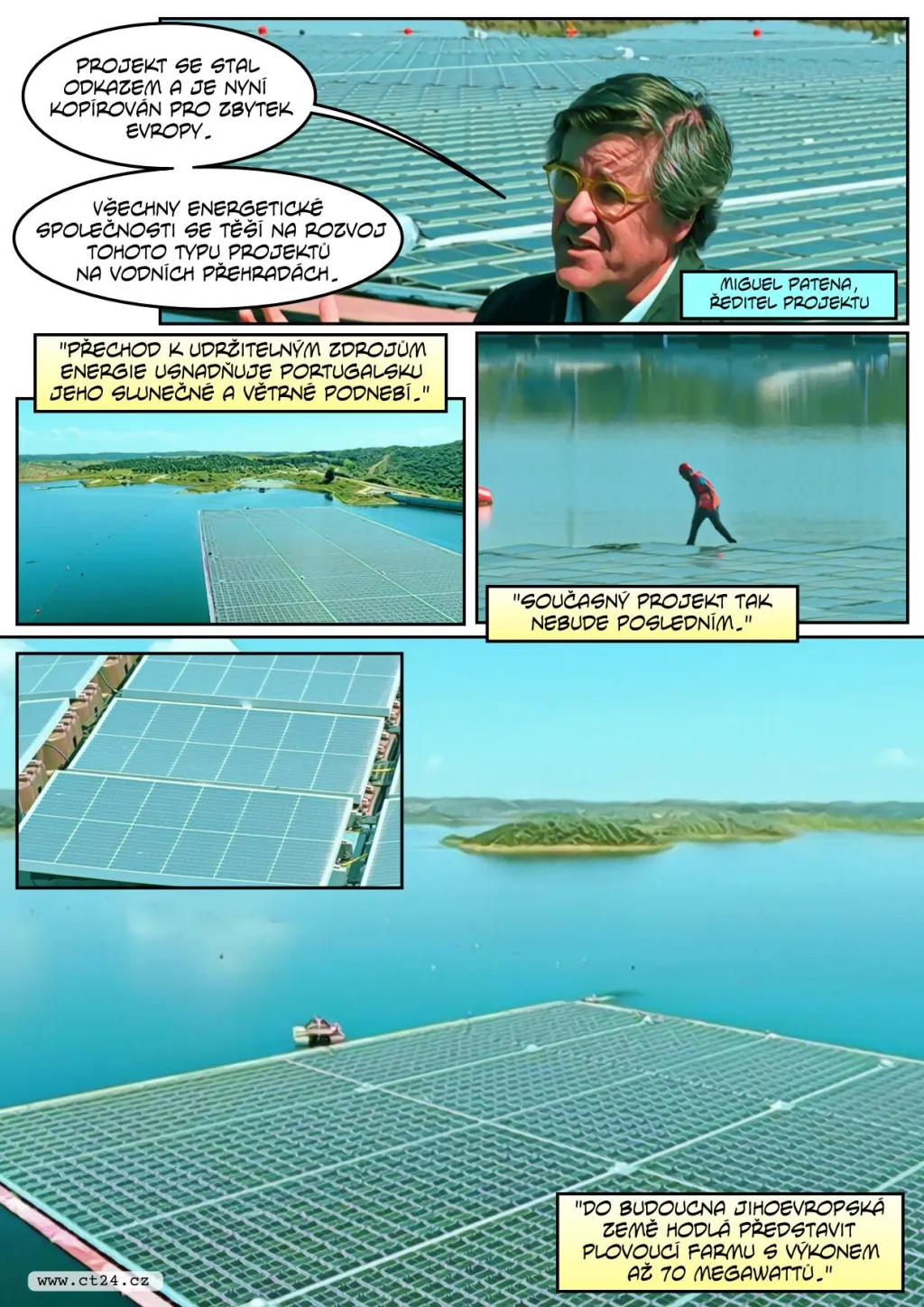 Na portugalské přehradě Alqueva představili největší plovoucí solární elektrárnu v Evropě