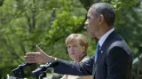 Tisková konference Baracka Obamy a Angely Merkelové