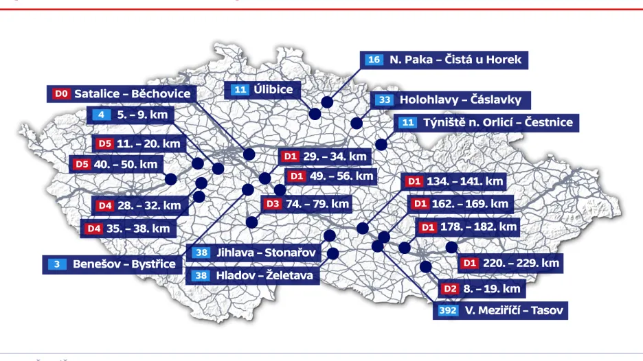 Výběr uzavírek na začátku prázdnin