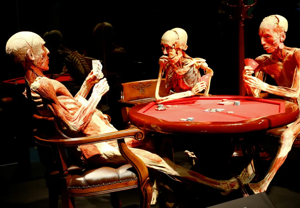 Kontroverzní výstava lidských těl anatoma Gunthera von Hagense se přesunula do švýcarského Curychu. I tentokrát se o debatu nad etikou výstavy postarali kurátoři, kteří nechali tři lidská těla „hrát“ karty u pokerového stolu