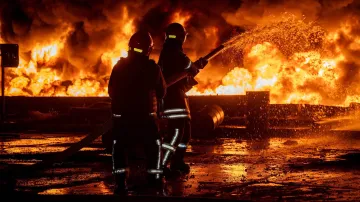 Následky ruského útoku na ropné terminály společnosti SOCAR v Oděské oblasti