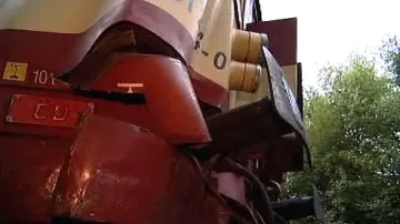 Motorový vlak po nehodě