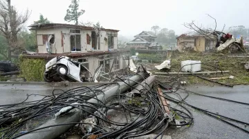 Škody způsobené východně od Tokia.