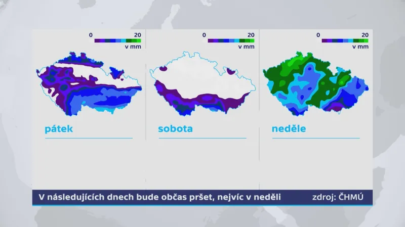 Předpověď srážek je nejistá