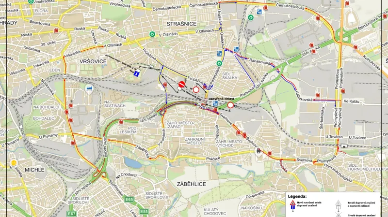 Uzavírky a objízdné trasy v Praze 10