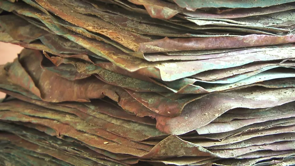 Měděné desky objevené ve vraku lodi potopené u Nizozemska