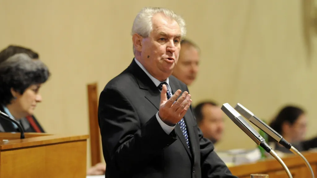 Projev Miloše Zemana v Senátu