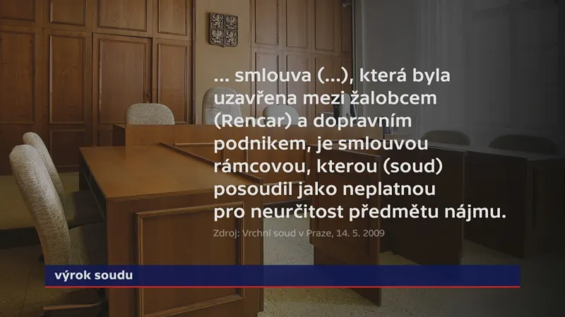 Rozsudek sporu mezi Dopravním podnikem a Rencarem