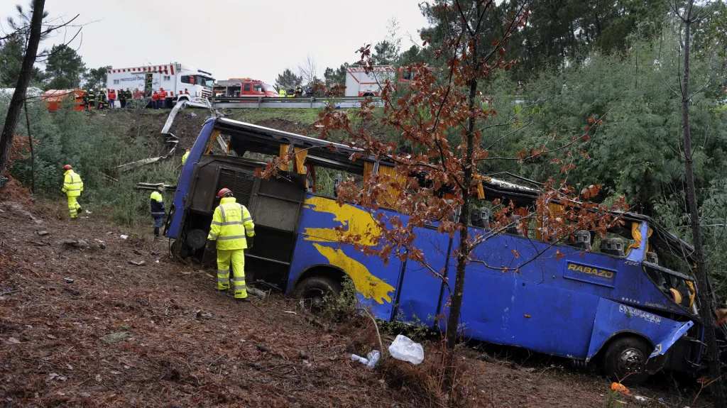 Nehoda autobusu v Portugalsku