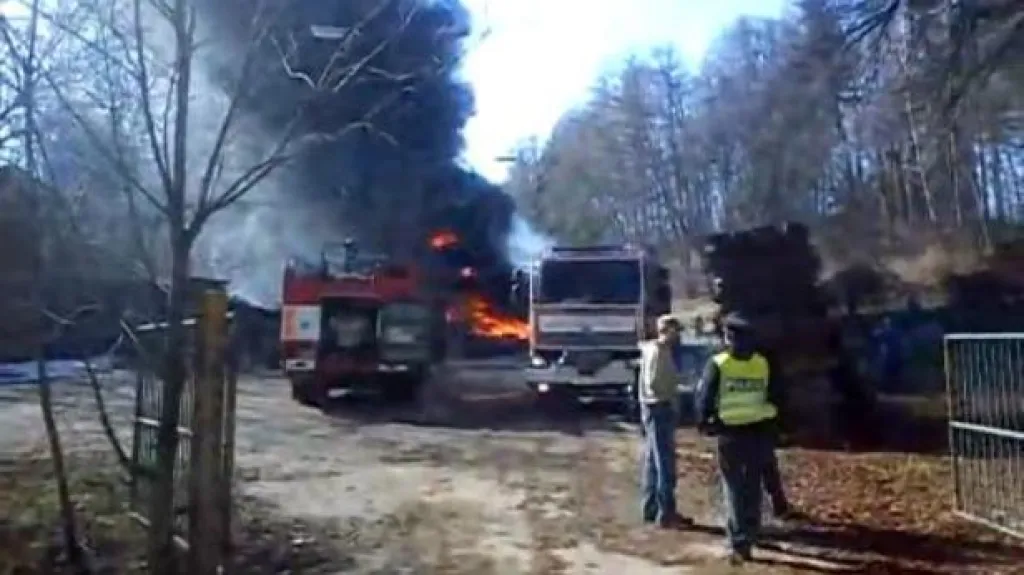 Požár pily ve Vrchlabí