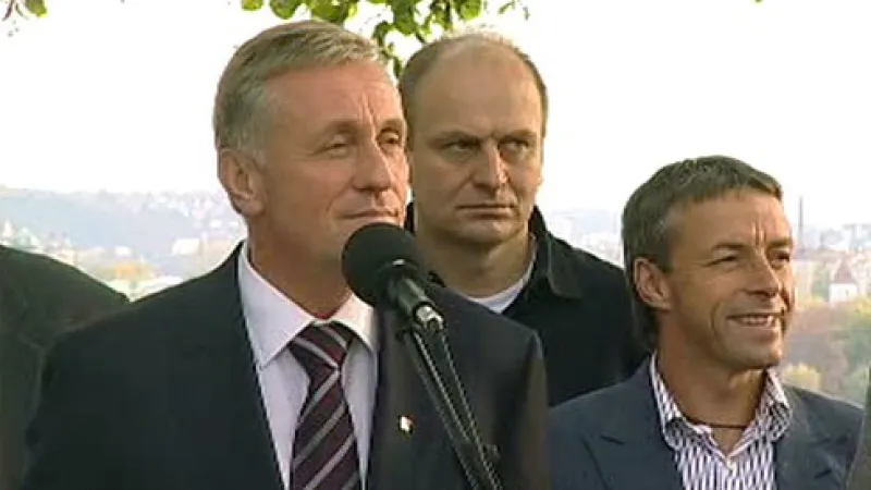 Mirek Topolánek a Pavel Bém po jednání grémia ODS