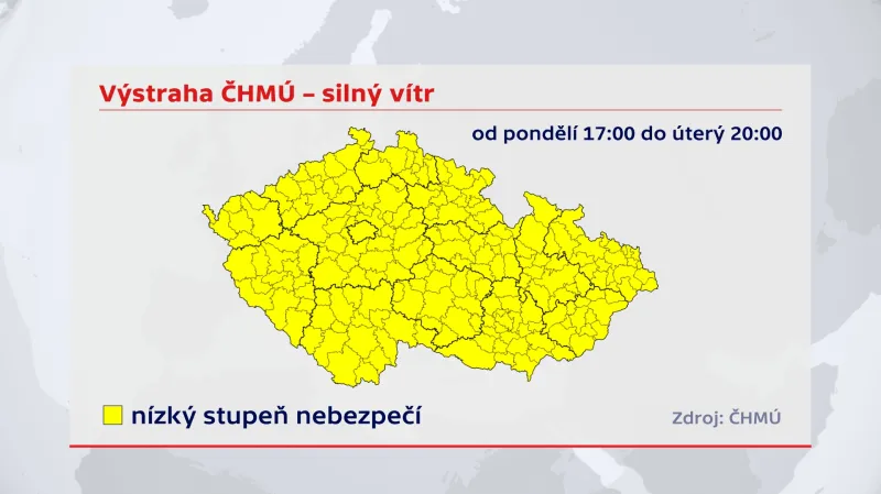 Výstraha na nízký stupeň nebezpečí