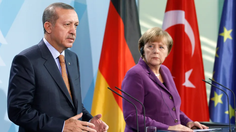 Recep Tayyip Erdogan a Angela Merkelová