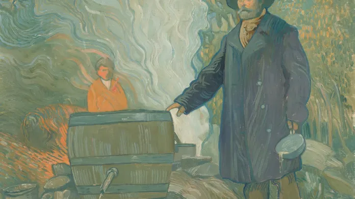 Výrobu pálenky na finském venkově zachytil malíř Joseph Alanen