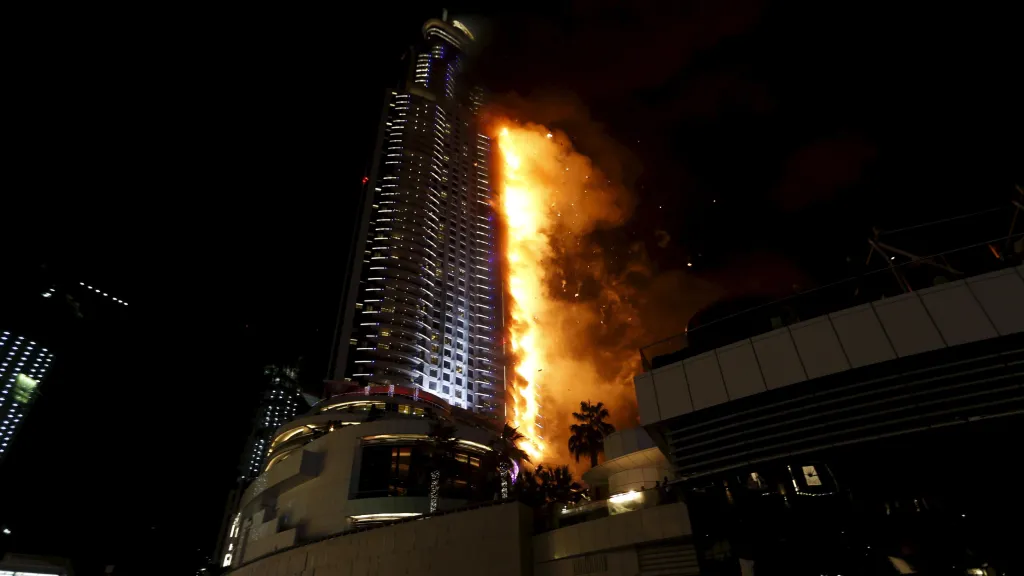 Požár hotelu v Dubaji